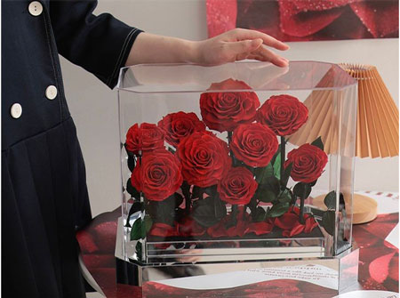 استفاده از اسفنج در باکس گل شیشه ای